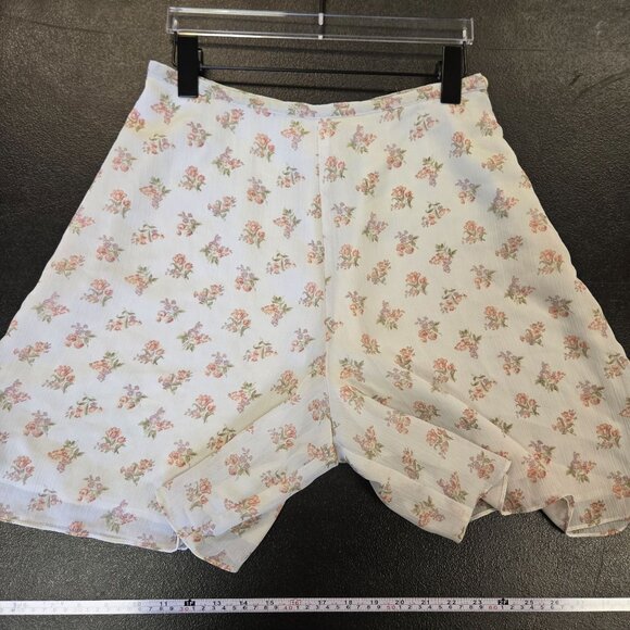 Vintage Summer Retro Floral Print High-Waisted Bermuda Flowy Shorts Culottes Whi - Picture 3 of 9